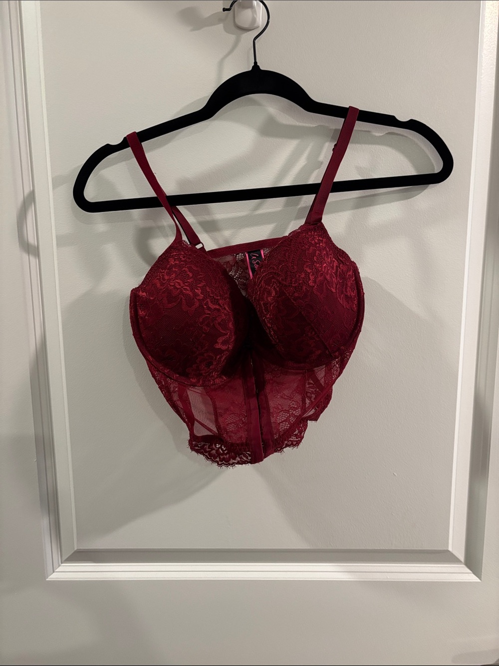 La SENZA Lace Longline Bustier Bra - Burgundy Wine